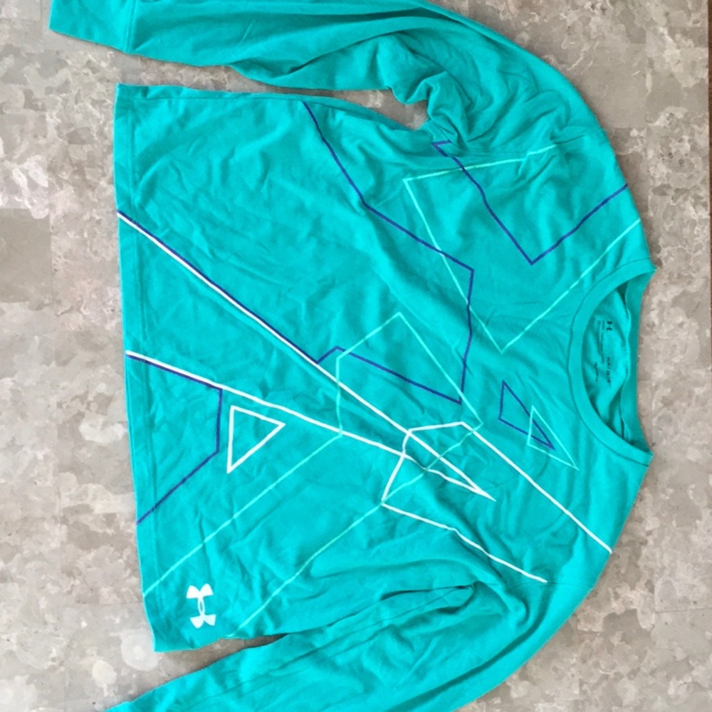Teal Under Armour Cropped HEATGEAR Sweater